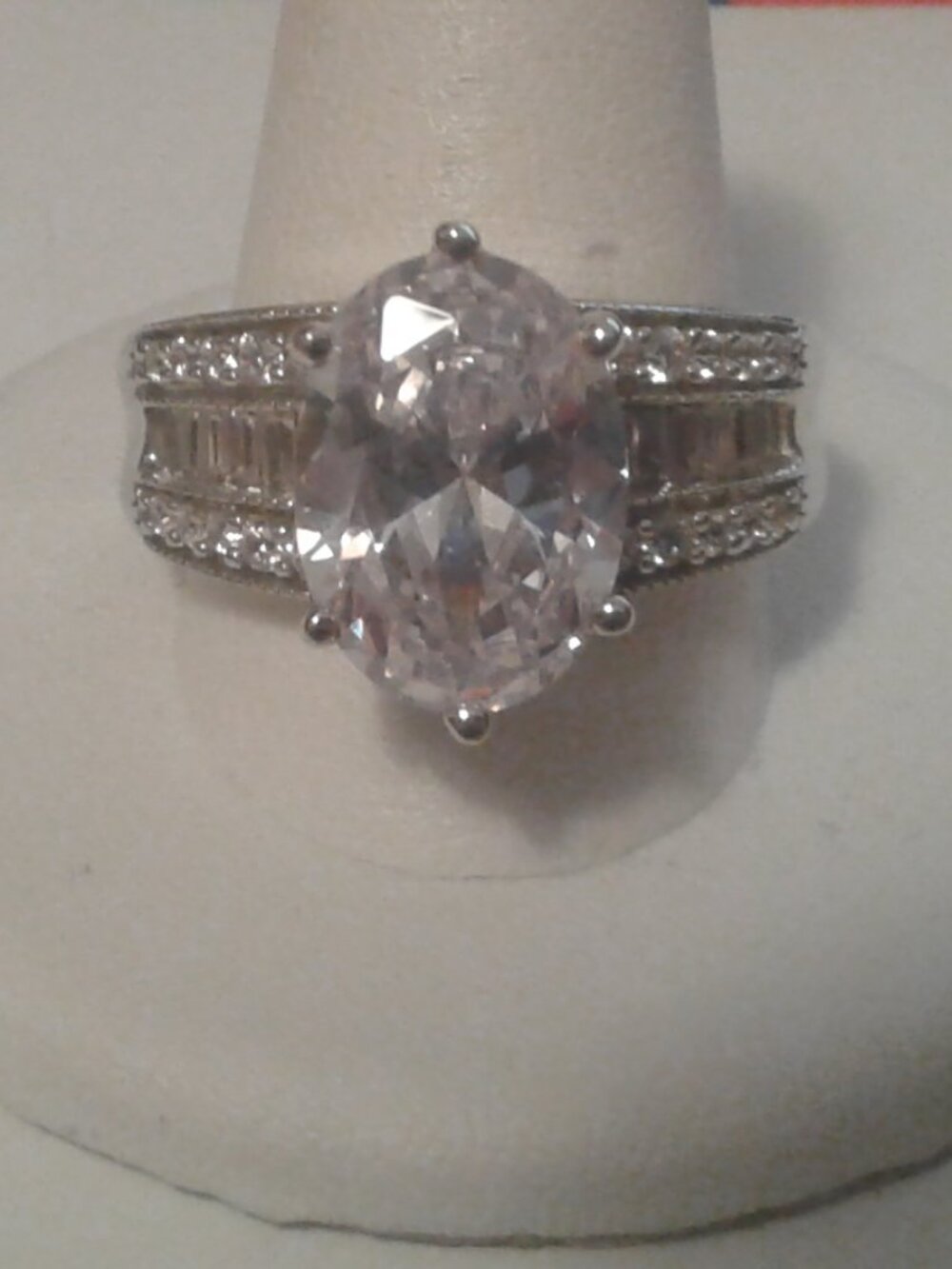 Bella Luce Rhodium Plated  Ring 11.24ctw. Size 10